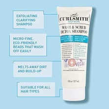 Peri Store Curlsmıth - Wash & Scrub Detoks Şampuanı - Her Saç Tipine Uygun Vegan Peeling Arındırıcı Şampuan, Sağlıklı Saç Derisi (8 Oz)