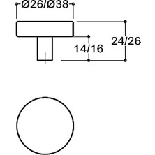 Assess Store Siyah Renkli 38 mm Tek Delikli Kulp