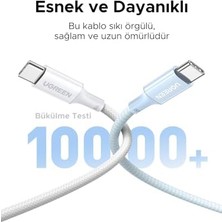 Assess Store Usb-C 100W 5A Qc Pd Örgülü Hızlı Şarj Kablosu, 1 Metre, Mavi, 65253