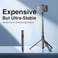 Assess Store Otomatik Açılan Profesyonel 160CM Selfie Çubuğu +, 425GR, Bluetooth Uzaktan Kumanda, 360° Döner, Akıllı Telefonlar Için Ayarlanabilir, Katlanabilir ve Hafif Seyahat Için | RZP001