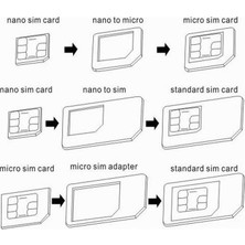 Assess Store 3'ü 1 Arada Sım Adaptörü 4'ü 1 Arada Nano Mikro Üzerinde; Standart Sım Kartı ve Micro To Sım Kartı + Sım Kartları Için Sökücü