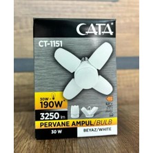 3 Adet Cata CT-1151 30 Watt 4 Kollu Pervane LED Ampul Beyaz