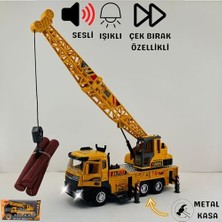 Assess Store Giffy/oyuncak Iş Makinesi Sesli Işıklı Çek Bırak Vinç, Kule Vinç ve Kepçe 30 cm Aksesuarlı Kapıları Açılan (Kule Vinç)