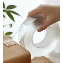 Assess Store Çift Taraflı Yapışkan Bant, Ekstra Güçlü, Şeffaf, Ince, Iz Bırakmaz, Kaymaz, 3 Metre