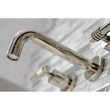 Assess Store KS8126ML Milano 2-Saplı 8 Inç Duvara Monte Banyo Musluğu, Cilalı Nikel