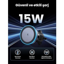 Peri Store Kablosuz Araç Şarj Cihazı Cep Telefonu Tutucu Şarj Fonksiyonlu Araç Cep Telefonu Tutucu 16,16 Pro,16 Pro Max,15,14,13,12 Serisi Için Magsafe ile Uyumlu, Bekleme Fonksiyonunu Destekler