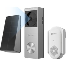 Ezviz Ezvız Cp3 Pro Pilli Görüntülü Kapı Zili ve Zil Ch1, Kameralı Kablosuz Zil, Kişi Algılama, 2k ve Renkli Gece Görüşü, Iki Yönlü Ses, 8 GB Emmc Depolama, Güneş Panelli Görüntülü Kapı Zili + Zil Kiti