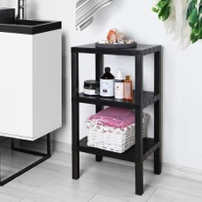 Peri Store 3 Katlı Köşe Rafı | Banyo, Mutfak ve Kiler Için Yer Tasarruflu Organizer | Çok Amaçlı Plastik Raf | 3 Farklı Renk Seçeneği (38X29X74CM) (Siyah)