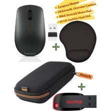 Lenovo Mouse 400, Mousepad, Elektronik Aksesuar Çantası Harddisk Çantası, 64 GB Flash Bellek, Flash Disk