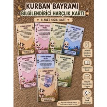 Liya Anı Atolyesi Kurban Bayramı Bilgilendirici Harçlık Kartı | 8 Adet Yazılı Bayram Kartı | Çocuklara Özel