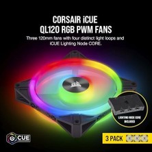 Peri Store Ql Serisi, Icue QL120 Rgb, 120MM, Pwm, Lighting Node Core Rgb Kontrolcü Dahil, Rgb Fan, 3'lü Paket (CO-9050098-WW)