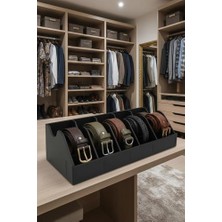 Peri Store 5 Bölmeli Kemer Çorap Takı Makyaj Organizeri Dolap Içi Kemer Düzenleyici Organizer Siyah