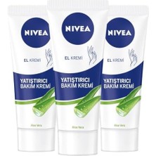 Peri Store Yatıştırıcı El Bakım Kremi Aloe 75ML, Nemlendirici, Yumuşak Cilt, Hızlı Emilir, X3 Adet