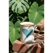 Acar Heart Porselen Kupa Mavi - 250 ml