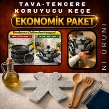 Meden Mağaza 7’li EKONOMİK PAKET Tava Keçesi 30 cm Tencere & Tava Ayırıcı Keçe Seti – Çizdirmez Koruyucu Temizlik Keçesi, Çeyizlik Mutfak Ürünü