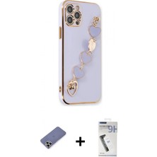 Marsilyan™- iPhone 12 Pro Kılıf Nova Işık Prime - Şeffaf Uv Polymer Nano Ekran Koruyucu + Metal Kamera Lens Koruma Cam - Gd