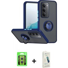 Marsilyan™- Redmi 15 4g Kılıf Yörünge Çizgi - Şeffaf Pasifik Cam Ekran Koruyucu + Raze Metal Kamera Lens - Gs