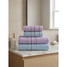 Asev Tekstil 90X150 & 50X90 cm Nevora Serisi 4’lü Banyo Havlu Seti – Hamam Seti