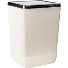 Peri Store Kapaklı Kova, Plastik/çelik, Bej, 6l Lt, 175 x 175 x 260 mm