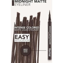 Assess Store Midnight Ekstra Mat Bitişli Yoğun Siyah Esnek Keçe Uçlu Kalem Eyeliner No. 002 - Brown - 8690604641659