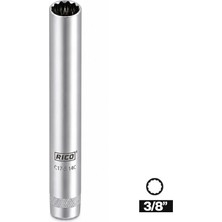 RICO 3/8 On İki Köşe Buji Lokması 14 mm Uzun 25 Cm