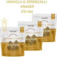 Naturiga 3'lü Set Havuçlu Zerdeçallı Kraker 40 gr Vegan Dostu Gluten İçermez Atıştırmalık