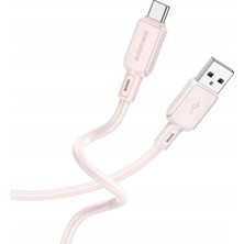 Borofone BX94 USB To Type-C Hızlı Şarj ve Veri Kablosu | 3A - Silikon (Açık Pembe)