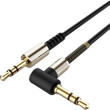 Ozcmax 3.5mm Aux Kablosu Jak Erkek Erkekk L Tipi 1 Metre Ses Aktarım Kablosu