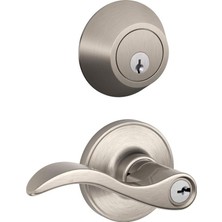 Assess Store JC60 V Sev Priz 619 Güvenlik Set 1-Silindir ve J54 Kodlanmış Giriş Sevilla Kolu, Saten Nikel Kaplama