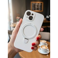 Darkom Iphone 15 Uyumlu Düz Renkli /standlı / Içi Kadife / Darbe Emici Özelliğe Sahip Kılıf