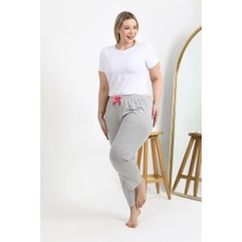 Kadın Pamuklu Büyük Beden Alt Pijama Gri Mery