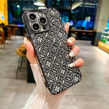 Darkom Iphone 15 Pro Max Uyumlu Işıltılı Taşlı Yıldız Desenli Darbe Emici Özelliğe Sahip Silikon Kılıf