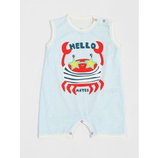 Luggi Baby Bisiklet Yaka Baskılı Erkek Bebek Tulum