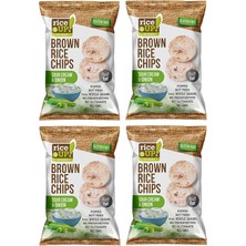 Rice Up Brown Rice Chips Sour Cream And Onion, Brown Rice Chips 60G 4 Adet Glutensiz