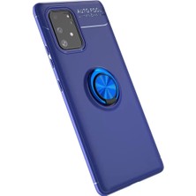 Armüz Samsung Galaxy A91 / S10 Lite Kılıf Range Yüzüklü Silikon - Mavi