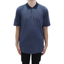 Santa Fistan Store Erkek Desenli Klasik Kesim Rahat Kalıp Tek Cepli Battal Polo Yaka T-Shirt