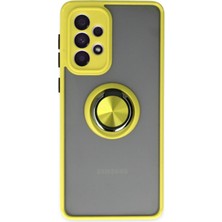 Senka Mey Ithalat® Samsung Galaxy A33 5g Kılıf Montreal Yüzüklü Silikon Kapak - Sarı