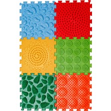 Ortohalı 6 Modüllü Ortopedik Halı Çocuk Duyu Matları Renkli Puzzle Çocuk Masaj Halıları OH6