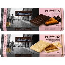 Maestro Massimo Bisküvili Çikolata 102 gr Bitter ve Beyaz Çikolatalı 2 Li Karma Paket