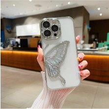 Darkom Iphone 16 Pro Uyumlu Sulu/simli Tek Kelebek Kanatlı Darbe Emici Özelliğe Sahip Kılıf
