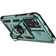 Senka Mey Ithalat® Redmi Note 11 Pro Kılıf Pars Lens Yüzüklü Silikon - Yeşil