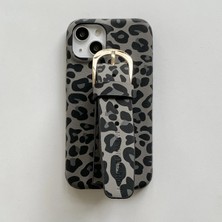 Darkom Iphone 14 Pro Max Uyumlu El Tutma Yerli Leopar Desenleri 3D Dokulu Darbe Emici Özelliğe Sahip Kılıf