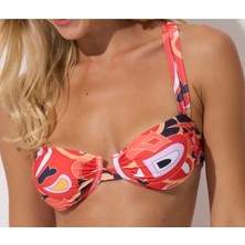 Retro Geometrik Desenli Halter Bikini Takımı