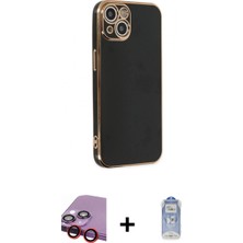 Marsilyan™- iPhone 14 Kılıf Yankı Serisi - Siyah Joko Magic 5d Cam + Raze Metal Kamera Lens - Kı