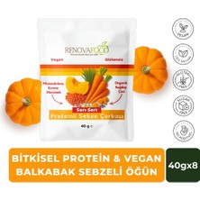 RENOVAFOOD Proteinli Balkabağı Sebze Çorbası Glutensiz Vegan Organik Buğday Çimi 40g x 8
