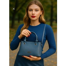 Velvet Rush Kadın Düğüm Detay 3 Bölmeli El ve Omuz Çantası