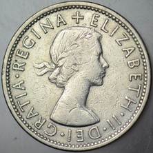 Banknoting Birleşik Krallık 2 Şilin 1965 Kraliçe Iı. Elizabeth 28 mm Ingiltere.