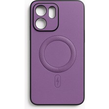 Darkom Oppo Reno 13F Uyumlu Magsafe Kablosuz Şarj Özellikli Deri Darbe Emici Özelliğe Sahip