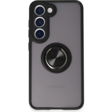 Senka Mey Ithalat® Samsung Galaxy S23 Kılıf Montreal Yüzüklü Silikon Kapak - Siyah