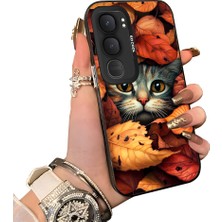 HONTINGA Vivo Y31 5g ile Uyumlu Kılıfı Silikon Kenar Sert Arka Düşüme Önleyici Basitlik Anti Düşme Kamera Korumali Kedi Desen Telefon Kılıfı Kadın ve Erkek Için Uygundur K1-0631